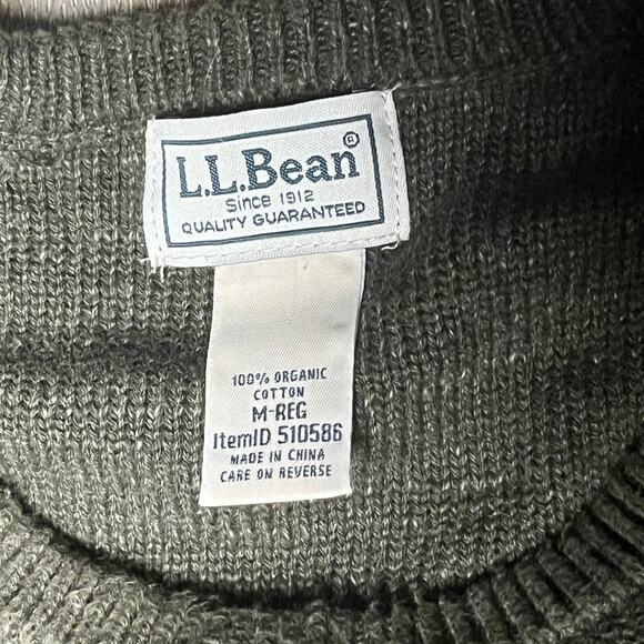 LL Bean Vintage 90s Green Knit Mens Sweater Medium - Picture 2 of 4